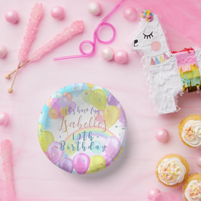 Bols En Carton Balloon Pastel Anniversaire (Fête)