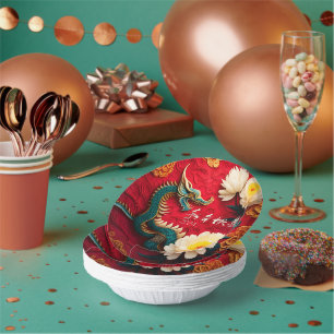 Bols En Carton Beau Dragon chinois Nouvel An 2024 PPB2