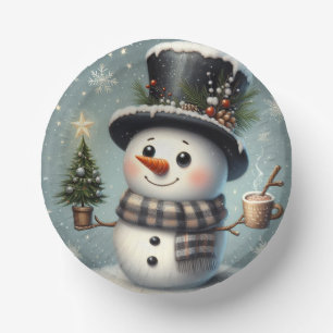 Bols En Carton Beau tourbillon Noël/bonhomme de neige d'hiver