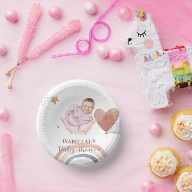 Bols En Carton Belle lune étoile baby shower enfants afro-américa (Fête)