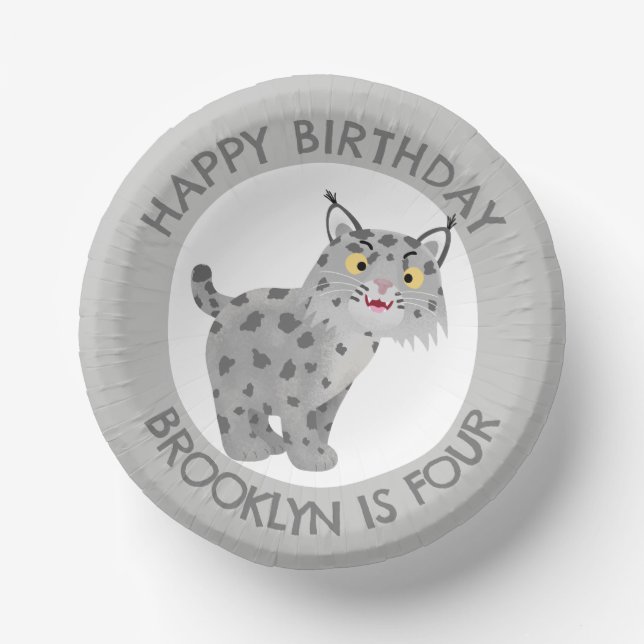 Bols En Carton Belle lynx lynx dessin animé anniversaire personna (Recto)