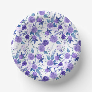 Bols En Carton Belle VIOLET motif floral Plaques de papier