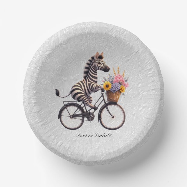 Bols En Carton Bicycle floral Zebra Paper Bowl (Recto)