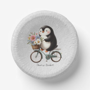 Bols En Carton Bicyclette fleurie bosse en papier pingouin
