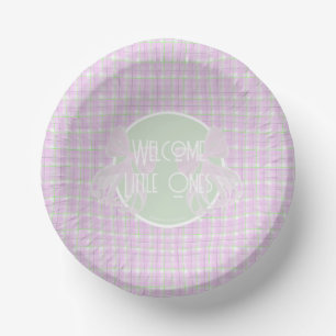 Bols En Carton Bienvenue Petits jumeaux filles Arc rose transpare