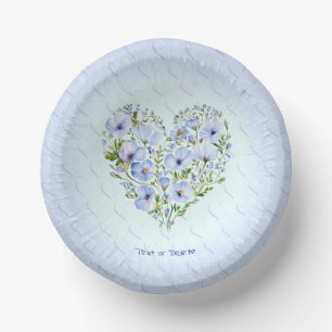 Bols En Carton Bleu Coeur Floral Papier Bowl