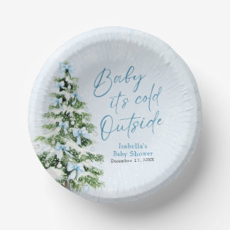 Bols En Carton Blue Bows Boy Baby It's Cold Outside Baby shower
