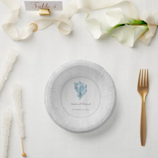 Bols En Carton Bocaux en papier Mariage de conc bleu (Mariage)
