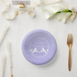 Bols En Carton Bocaux en papier Mariage de Lovebird Floral violet