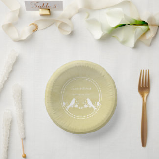 Bols En Carton Bocaux en papier Mariage de Lovebird Jaune