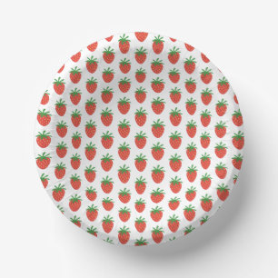 Bols En Carton Boeuf de fête motif de fraise rouge mou