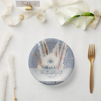 Bols En Carton Boho d'hiver Mariage Floral | Bleu