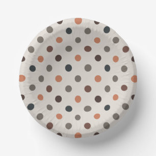 Bols En Carton Bois Tons Terre Légère Motif à Points Polka