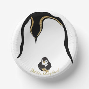 Bols En Carton Bol en papier "Gold Penguin Baby & maman"