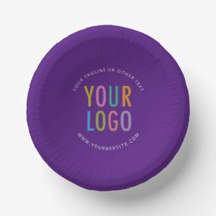 Bols En Carton Bol en papier violet pour entreprise Logo imprimé