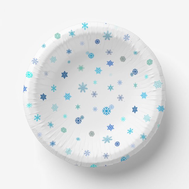 Bols En Carton Bol papier imprimé Snowflakes (Recto)