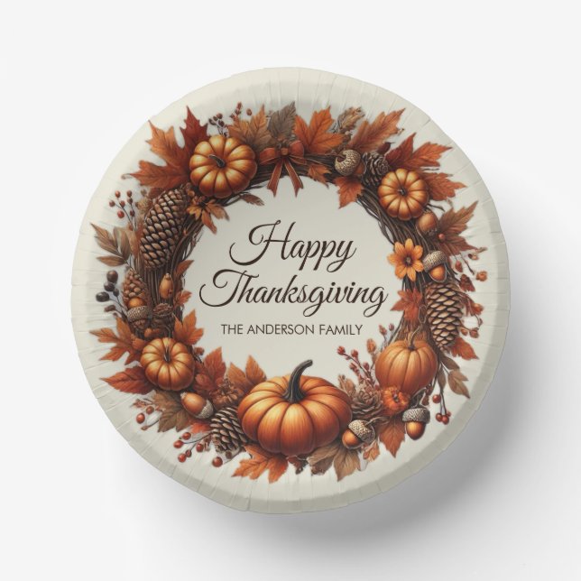 Bols En Carton Bon thanksgiving Automne Feuilles Wreath Company (Recto)