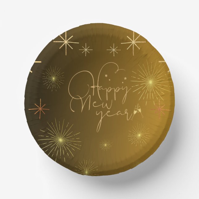 Bols En Carton Bonne année - Gold Paper Bowl (Recto)