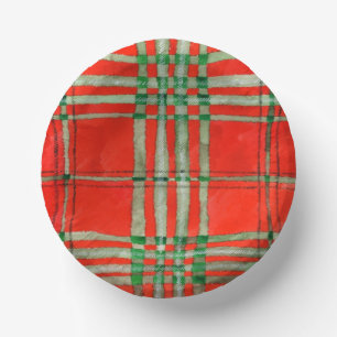 Bols En Carton BOUTEILLES EN papier RED SCOTT TARTAN 7"