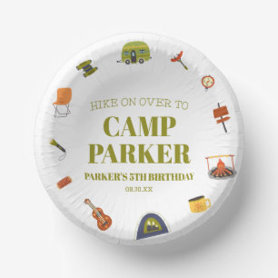 Bols En Carton Camping Camper Fête d'anniversaire