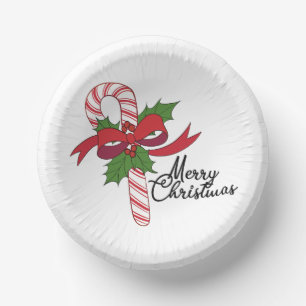 Bols En Carton Canne de Noël Joyeux Noël