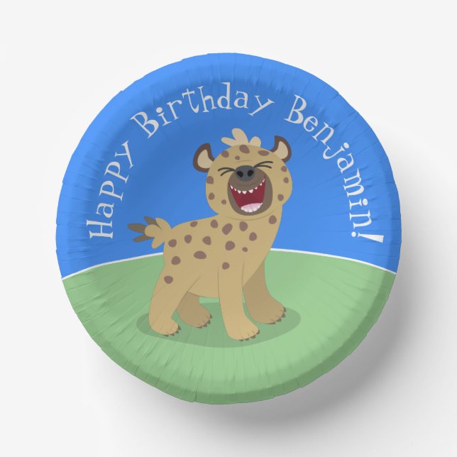 Bols En Carton Caricature amusante hyena riant illustration (Recto)