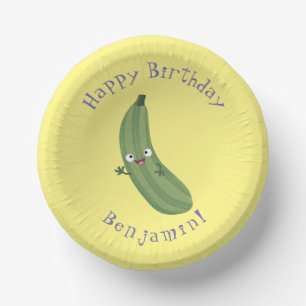 Bols En Carton Caricature joyeux de courgettes mignonnes
