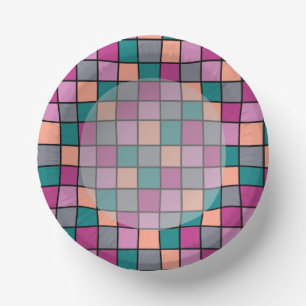 Bols En Carton Carreaux colorés avec des plaques de papier à aire
