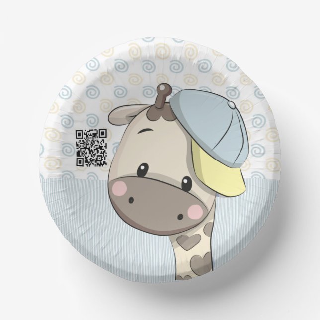 Bols En Carton Cartoon personnalisé Baby Boy Giraffe (Recto)
