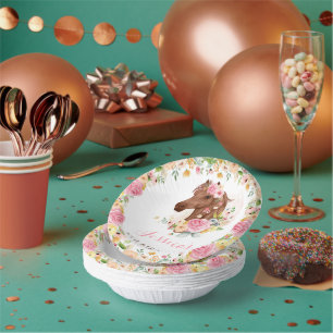 Bols En Carton Cheval Anniversaire Fête Cowgirl rose Floral Anni