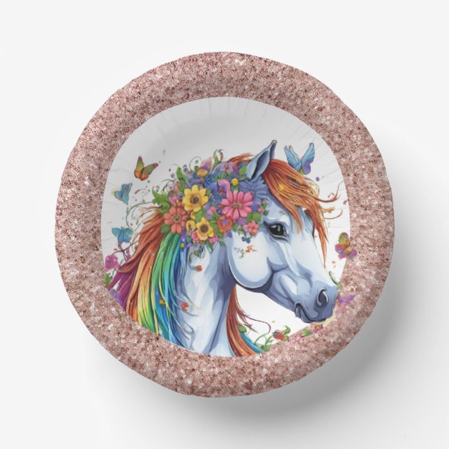 Bols En Carton Cheval Whimsical Rainbow Floral Equestriday (Recto)