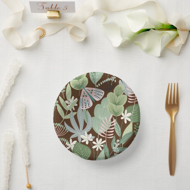 Bols En Carton Chic Desert Brown Retro Butterfly Foliage Garden (Mariage)