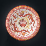 Bols En Carton Chinoiserie Rouge Or Imperial Dragon Faux Chine<br><div class="desc">Un design saisissant avec des dragons chinois impériaux en rouge et or, symbolisant le pouvoir et la bonne fortune. La frontière complexe présente un motif grec classique, encadrant les dragons tandis qu'ils dansent parmi des nuages tourbillonnants. Au centre, un symbole de longévité chinois traditionnel ajoute une profondeur culturelle à ce...</div>