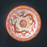 Bols En Carton Chinoiserie Rouge Or Imperial Dragon Faux Chine<br><div class="desc">Un design saisissant avec des dragons chinois impériaux en rouge et or, symbolisant le pouvoir et la bonne fortune. La frontière complexe présente un motif grec classique, encadrant les dragons tandis qu'ils dansent parmi des nuages tourbillonnants. Au centre, un symbole de longévité chinois traditionnel ajoute une profondeur culturelle à ce...</div>