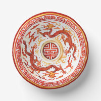 Chinoiserie Rouge Or Imperial Dragon Faux Chine