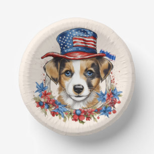 Bols En Carton Chiot patriotique 4 juillet fête de l'indépendance