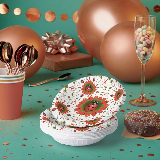 Bols En Carton Christmas Ladybug Red White Green (Multi)