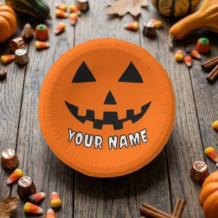 Bols En Carton Citrouille orange personnalisée Halloween Votre no