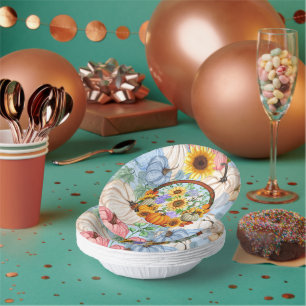 Bols En Carton Citrouilles et tournesols pour l'automne