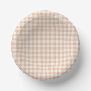 Bols En Carton Classique Gingham Début d'Automne   Abricot Chaud