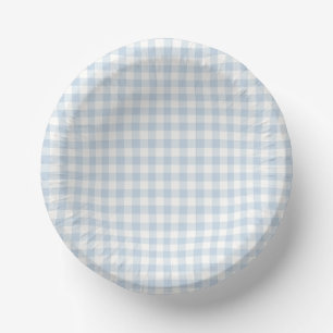 Bols En Carton Classique Gingham Début d'Automne   Bleu Poussiére