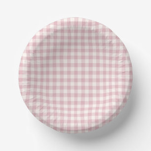 Bols En Carton Classique Gingham Début d'Automne   Rose Atténué