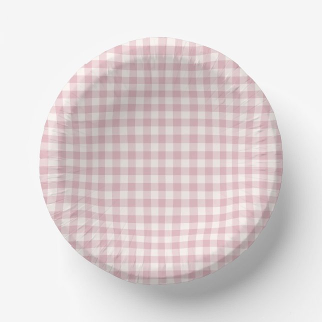 Bols En Carton Classique Gingham Début d'Automne | Rose Atténué (Recto)