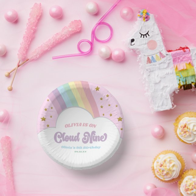 Bols En Carton Cloud Nine Rainbow et Stars 9e fête d'anniversaire (Fête)