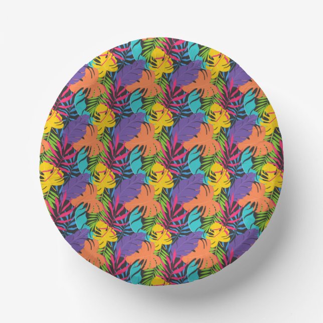 Bols En Carton Colorful Exotic Tropical Leaves Pattern-23190 (Recto)