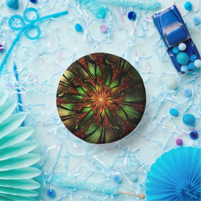 Bols En Carton Conception Abstraite des fleurs fractales. (Fête)