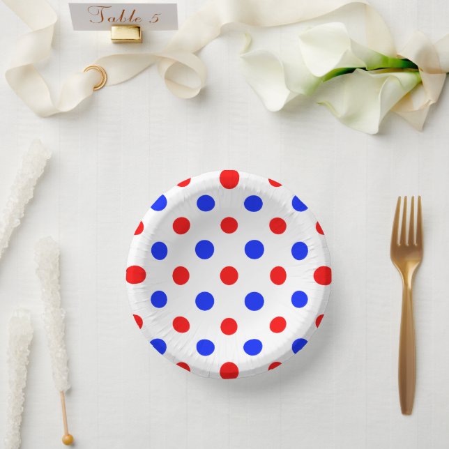 Bols En Carton Conception de points noirs blancs rouges bleus  (Mariage)