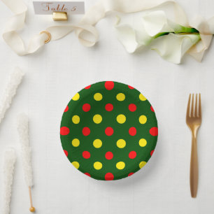 Bols En Carton Conception de pois verts rouges jaunes