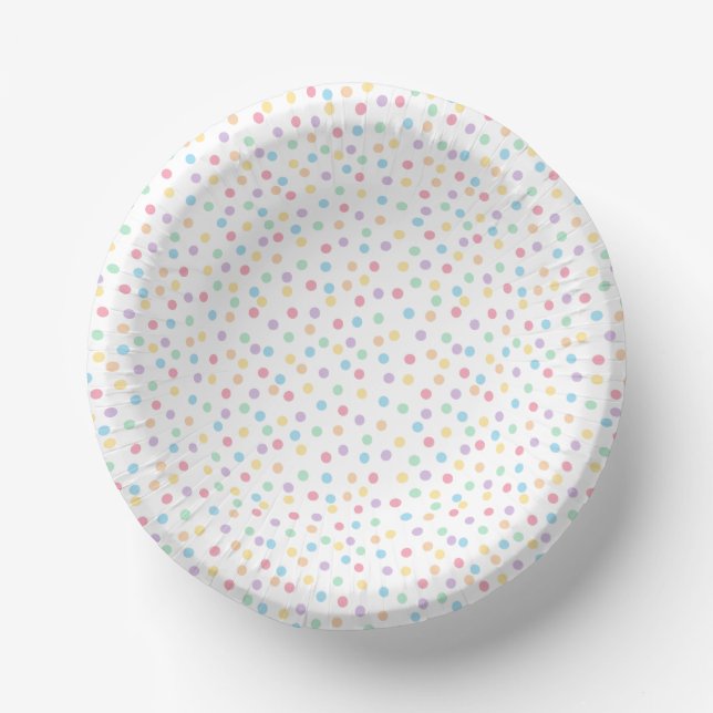 Bols En Carton Confetti Pastels (Points) (Recto)