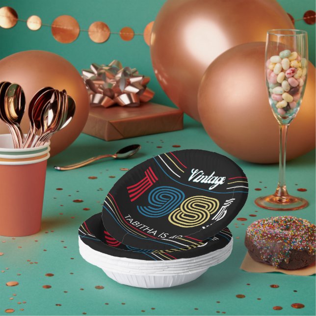 Bols En Carton Couleurs primaires vintage Retro Stripe 1985 (Multi)